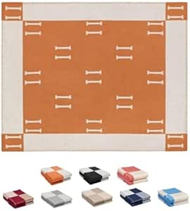 Fcteap h Blanket Soft Throw Blanket Faux Fleece Cashmere Plaid Warm Shawl Thick Knitted Plush Cozy Comfy for Women Throw Blanket for Sofa Couch Bed Queen King Size 55x66 in (Orange)