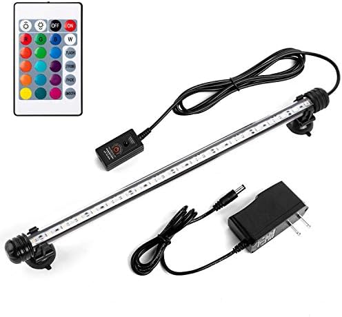 iKefe 15" Color Changing LED Fish Tank Aquarium Submersible Light with Remote/Colored Aquarium LED Tank Lights Fixture for Underwater Decorations, Plant Grow, Saltwater Freshwater Fish, KR5015