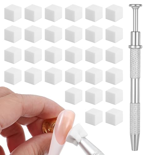 200 esponjas de arte de uñas para arte de uñas degradado, herramientas de diseño, accesorios imprescindibles para tecnología de uñas, con 1 bolígrafo de agarre, herramienta de teñido de halo para