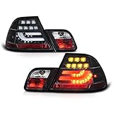 VIPMOTOZ Black Bezel Premium OLED Neon Tube LED Tail Light Housing Lamp Assembly For 2004-2006 BMW E46 3-Series LCI Coupe Driver and Passenger Side Replacement