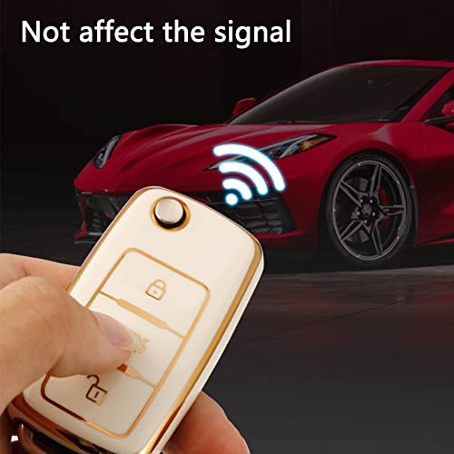 Funda para llave de coche VW contra caídas con protector de TPU azul 3