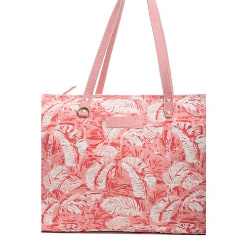 Myra Bag Western Leather Weekender Bag for Women - Upcycled Canvas Shoulder Handbag4