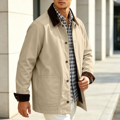 fartey Mens Winter Jacket Collared Button Up Coats Fall Winter Outfits - image 7