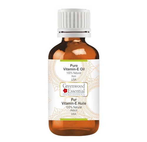 Image of Greenwood Essential Vitamin E Oil | Traditionally Extracted | Pure | Non-Sticky | Lightweight | For Skin, Hair & Nails | All Skin Types | Men & Women | 15ml