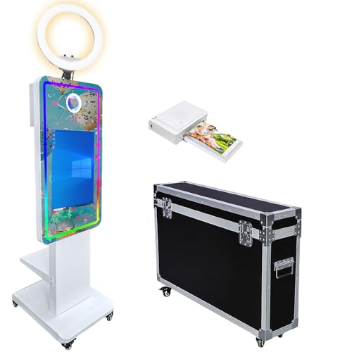Cabina de fotos con espejo mágico de 45 pulgadas con pantalla táctil de 21.5 pulgadas