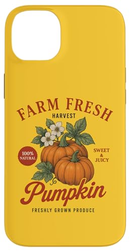 Farm Organic Pumpkin Fresh Farmer's Market Vintage Fall �X�}�z�P�[�X iPhone 14 Plus �p