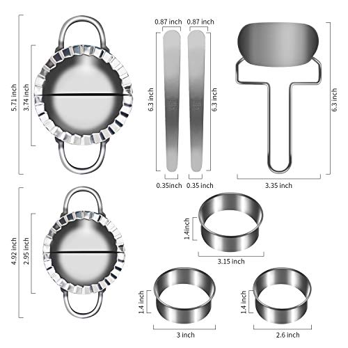 SYOSIN Dumplings Maker,8 Packs Empanada Press Mold for cooking delicious dumpling and ravioli,Stainless Steel Dumpling Mold
