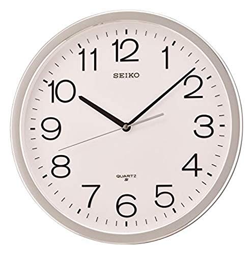 SEIKO QXA014SLH Office Classic Non Ticking Wall Clock, Silver, 14 Inch by SEIKO - Used condition - US$35.34