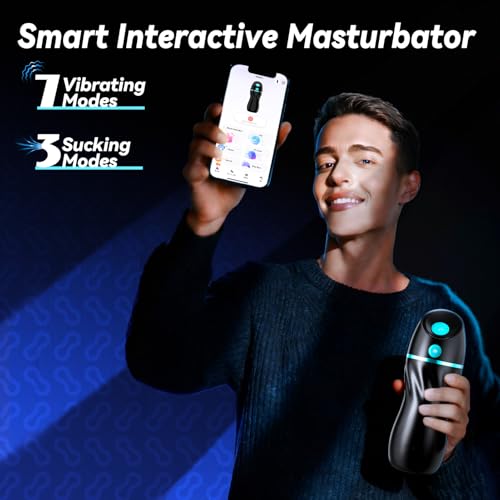 Image of EINSEO AI Interactive Sucking Male Masturbators - 7 Vibration & Suction Hands Free Pocket Pussy Male Stroker with 3D Realistic Textured, Blowjob Toy Penis Pump Adult Male Sex Toys for Men Sex Machine