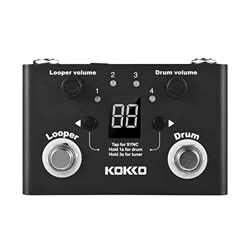Pédale d'effet drum & looper multifonctionnelle HUIOP avec accordeur intégré