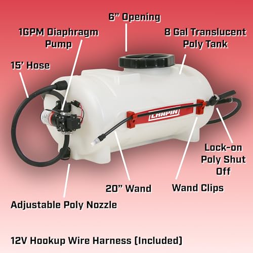 97084: 8-Gallon ATV Multi-Purpose Tank Sprayer with 12V Hookup for Lawn & Garden, Farm & Acreage, Fertilizers, Pesticides, Herbicides, Fits Garden Carts, ATVs and UTVs, Made in The USA - Image 2