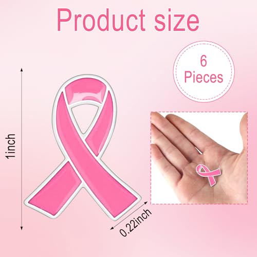 Image of 6Pcs Awareness Enamel Ribbon Lapel Pins Ribbon Brooch Pin for Charity Events Survivor Campaign Party Favors Supplies