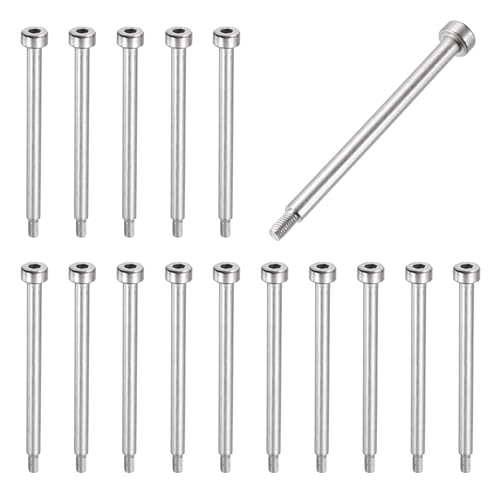 MECCANIXITY 16 Pcs 304 Stainless Steel Shoulder Bolt 4mm Shoulder Dia 50mm Shoulder Length M3x0.5 Thread Hex Socket Shoulder Bolts for Hydraulic Injection Molding Machinery Industries