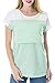 Smallshow Women's Maternity Lift Up Nursing Tops Short Sleeve Breastfeeding T-Shirt Green(lift Up) Medium