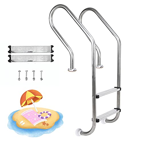 Escalera para piscina de acero inoxidable 2 peldaños antideslizante