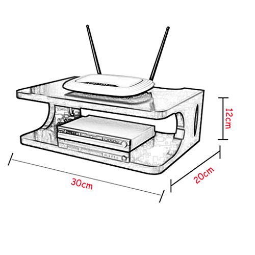 Floating Shelf Wall Mount Shelf Bracket for WiFi Router TV Box Set Top Box Modems Cable Boxes DVD Players Streaming Media Devices (Color : White) - Thumbnail 2