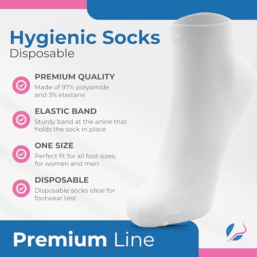 100pcs Disposable Hygienic Try On Socks, Premium Line, Machine Washable, Unisex, One Size2