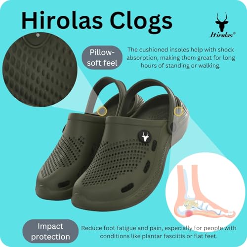 Image of Hirolas Men's Fluffy Black Eva Cushioned Strap Clogs