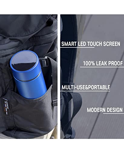 Thermos 2023 Latest Smart Bottle Led Display On Lid. Smart Coffee Bottle, Tea Infuser Bottle, Sports Water Bottle, Double Wall Vacuum Insulated Water Bottle, Stay Hot Or Cold For 24 Hours (Light Grey) #TOP3