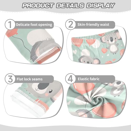 Cute Koala Girls Leggings,Workout Leggings for Girls Toddler Athletic Legging Size for 3-10T3