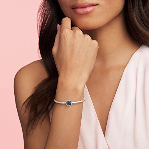 Pandora Sparkling Dark Blue Charm Bracelet Charm Moments Bracelets - Stunning Women's Jewelry - Gift for Women - Made with Sterling Silver & Cubic Zirconia2