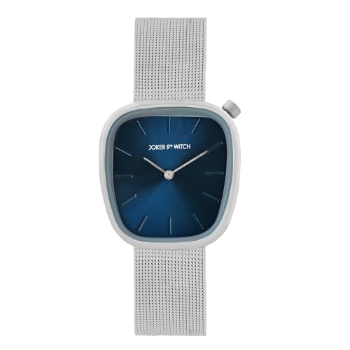Image of Joker & Witch Nocturne 30mm Blue Dial 16mm Silver Steel Mesh Watch for Women