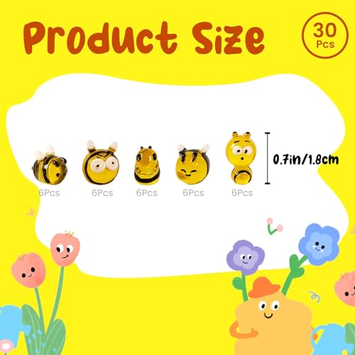 Image of FEXIA 30pcs Mini Resin Bees Tiny Figures Glow in the Dark Tiny Craft Bees for Aquariums Dollhouses Garden Landscape Birthday Party Table Decoration