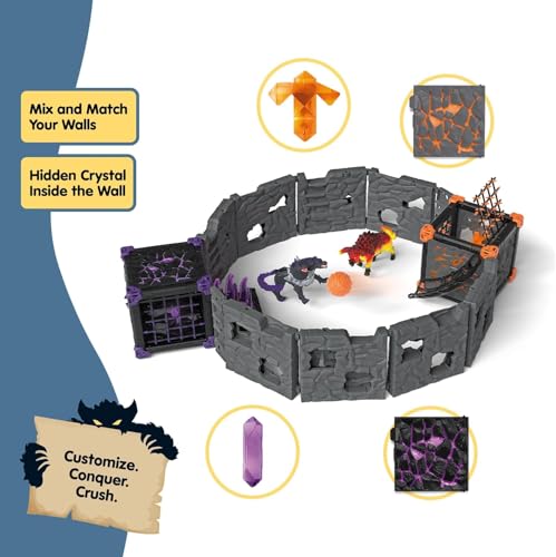 Image of Schleich Eldrador Creatures - 71 PC BattleCave Arena Lava Vs. Shadow Playset - Interactive Lava Bull and Shadow Hound Set - Animal Monster Figurines for Boys and Girls - Toys for Kids Ages 7+ | 42673