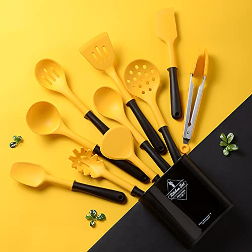 Kookgerei Keukengerei Set, Siliconen Spatel Set, 11 stks Hittebestendige Non-Stick en met Opbergemmer om te koken, Bakken Keuken Gereedschap