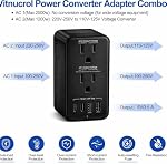 220V to 110V Converter Voltage Converter US to Europe Voltage Converter for Hair Dryer with 2 USB A and 2 USB C, European Travel Adapter Power Converter Adapter Combo from US to Italy UK