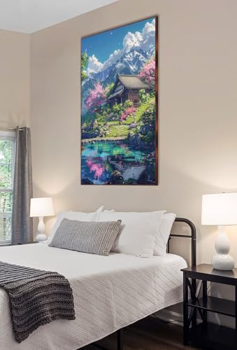 Kit completo Jumpdot de diamond painting 5D DIY de Sakura con mural de 70x40 cm 6