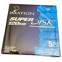 حزمة من 5 أقراص Imation SuperDisk بسعة 120 ميجابايت بتنسيق Windows/DOS/IBM
