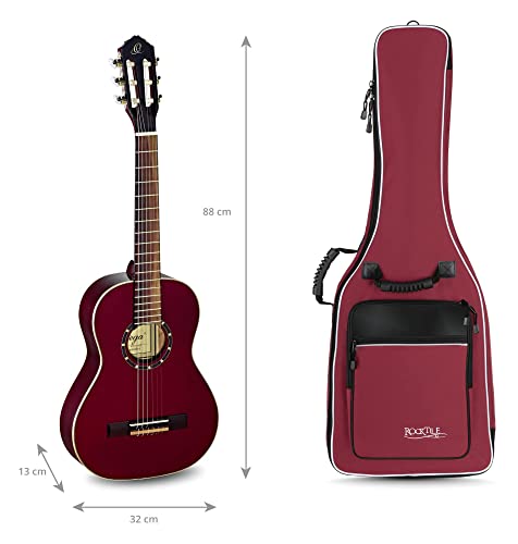 Rocktile housse pour guitares classiques ½ rembourré et doublé style sac à dos, bordeaux - Les Beatles, Paul McCartney, John Lennon, RIngo Starr, George Harrison Rocktile housse pour guitares classiques ½ rembourré et doublé style sac à dos, bordeaux – Image 4
