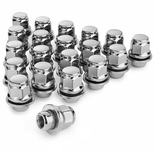 Image of DAPHNIE M12x1.5 HEX 13 /16 inch(21mm) OEM Chrome Lug Nuts-Replacement for Toyota Avalon Camry Highlander Prius Sienna, Lexus IS300 LFA CT200h HS250h GS450h and More(Set of 20)