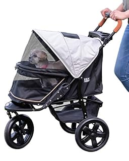Pet Gear No-Zip AT3 Pet Stroller for Cats/Dogs, Zipperless Entry, Easy One-Hand Fold, Jogging Tires, Removable Liner, Cup Holder + Storage Basket, 2 Models, 4 Colors (B07WGWC8ZW)