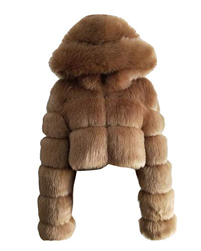 Damen Winter Elegant Kurz Faux Fox Pelzjacke Pelzmantel Langarm Gefälle...