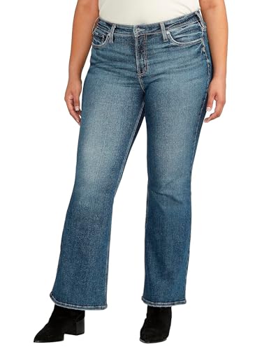 Silver Jeans Co. Women's Plus Size Most Wanted Mid Rise Flare Jeans-Legacy