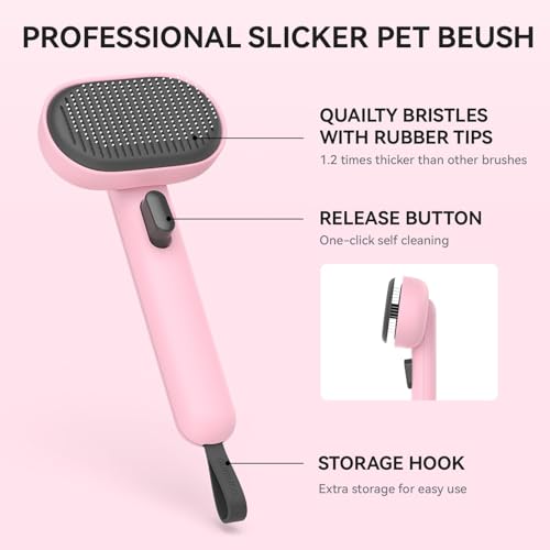 Image of Aumuca Cat Brushes for Indoor Cats, Cat Hair Brush for Shedding, Cat Brush for Long or Short Haired Cats, Cat Grooming Deshedding Brush for Dog Kitten Horse Massage Removes Loose Fur