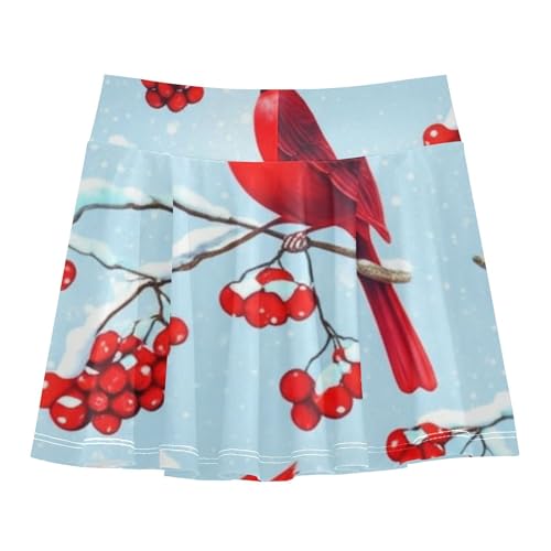 Girls Skorts Athletic Shorts Winter Red Birds Tennis Skirts for Kids Kid Teen Teen Cheer 3t2