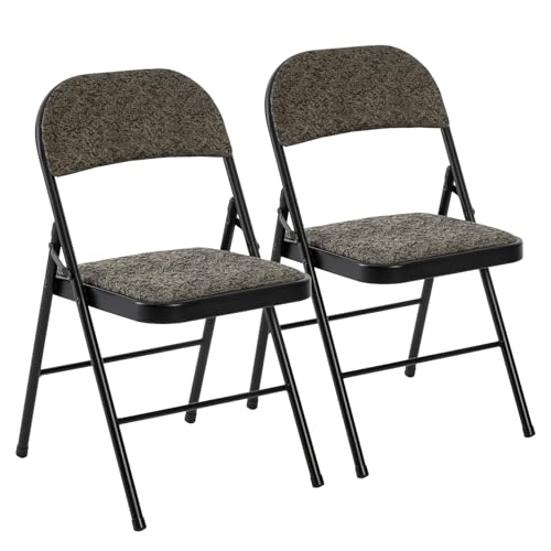 DUMOS 2 Pack Folding Chairs with Padded Cushion and Back -...