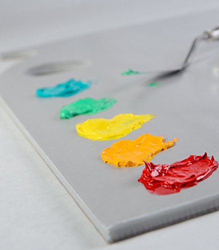 New Wave Grey Pad® | Hand Held Paper Palette, 11"X16" Inches, Disposable Paint Palette, 50 Sheets, Glue-Bound, Bleed-Proof Artist Mixing Palette With Thumb Hole, For Use With All Art Media, Patented Ergonomic Design #TOP2