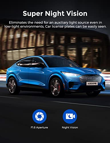 Azdome 4K Dual Dash Cam, Built-In 5Ghz Wifi Gps, With 64Gb Card, Front 4K And Rear 1080P Car Dashboard Camera Recorder, 3.19" Ips, Night Vision, Capacitor, Parking Mode, Support 256Gb Max M550 Pro-2Ch #TOP6