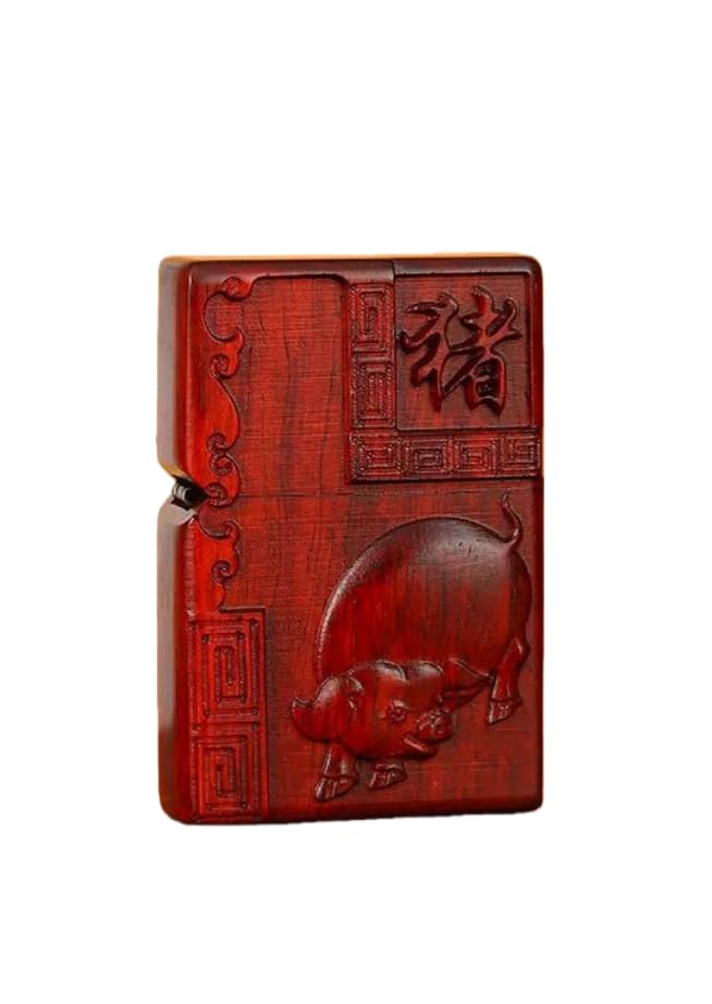 Funda para encendedor de palisandro para entusiastas del zodiaco y la madera duradera