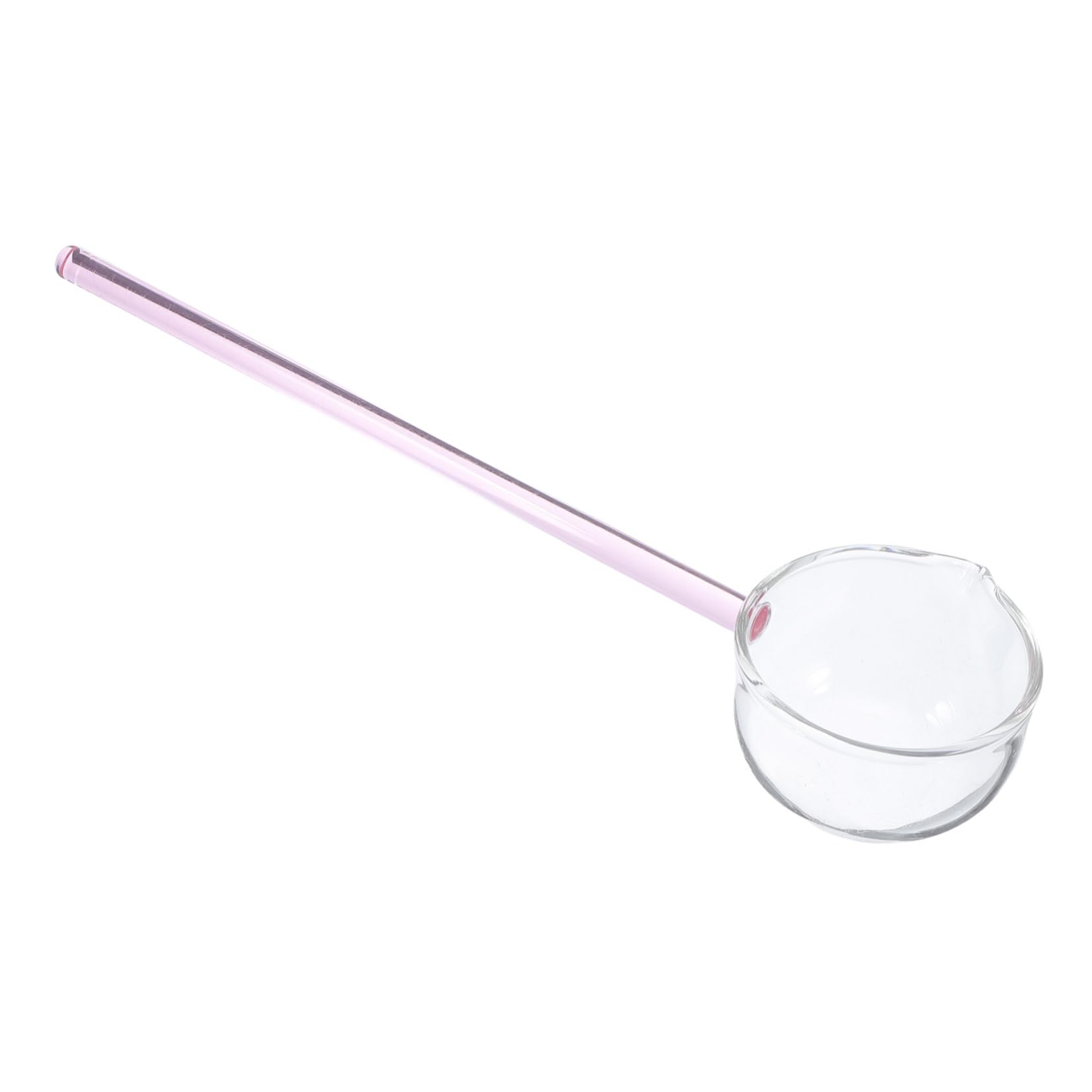 Cabilock Long Handle Glass Spoon with Angled Mouth Versatile Dessert and Sauce Ladle for Home Baking Cooking and Dining Creative Design for Smooth Pouring and Easy Serving