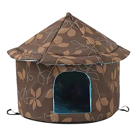 Camlis Outdoor Cat Houses for Cats | Cat House with Water-Resistant Canvas Roof | Cat Houses for Outdoor Cats in Winter Cover