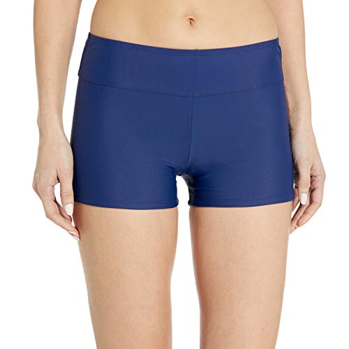 Chaps Women's Boy Short Bikini Swimsuit Bottom, Navy, 8