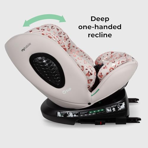 My Babiie MBCS200 360° Spin R129 Baby Car Seat – Top Tether, ISOFIX, Birth to 12yrs (40-150cm), i-Size, ERF, Group 0+/1/2/3, Rotating 360 Swivel - Pink Leopard - Image 6