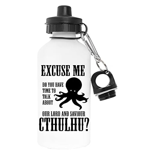 Our Lord And Saviour Cthulhu Fri Från Föroreningar Vit Vattenflaska Aluminium För Utomhusbruk Pollutant Free White Water Bottle For Outdoors