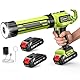 Taskstar Kartuschenpresse Akku mit 2 Akkus und LED-Licht, Akku Silikonpistole Kompatibel mit Makita 18V Akkus für 300ml-Kartuschen zum Verstemmen und Abdichten(Grün)