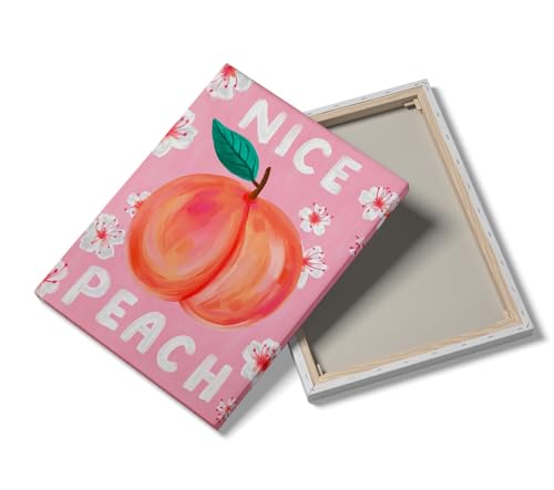 Nice Peach Print Wall Art, Fun Quirky Bathroom Poster, Colourful